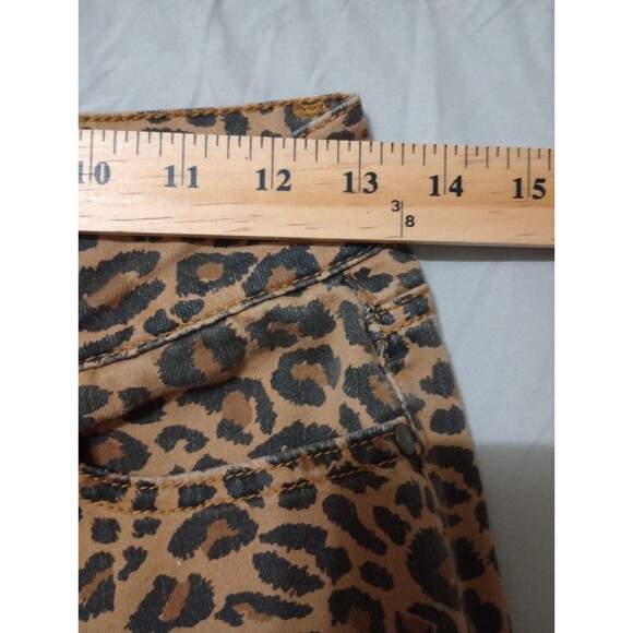 Time and Tru Pants Womens 4 Brown Straight Leg High Rise Jeans Leopard Print - Picture 3 of 6